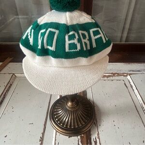Newsboy Soft Cap Green White Ireland “Erin Go Bragh “ St. Patricks Day OSFA